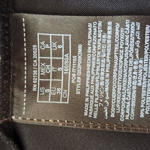 Guess One Shoulder Black/Black Peplum Top - Picture 6 of 7